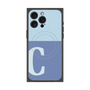 プレミアムスクエアケース with MagSafe［ オリジナル - initial two tone - C blue ］