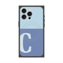 プレミアムスクエアケース with MagSafe［ オリジナル - initial two tone - C blue ］