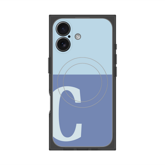 プレミアムスクエアケース with MagSafe［ オリジナル - initial two tone - C blue ］