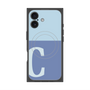 プレミアムスクエアケース with MagSafe［ オリジナル - initial two tone - C blue ］