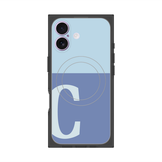 プレミアムスクエアケース with MagSafe［ オリジナル - initial two tone - C blue ］