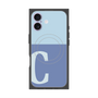 プレミアムスクエアケース with MagSafe［ オリジナル - initial two tone - C blue ］