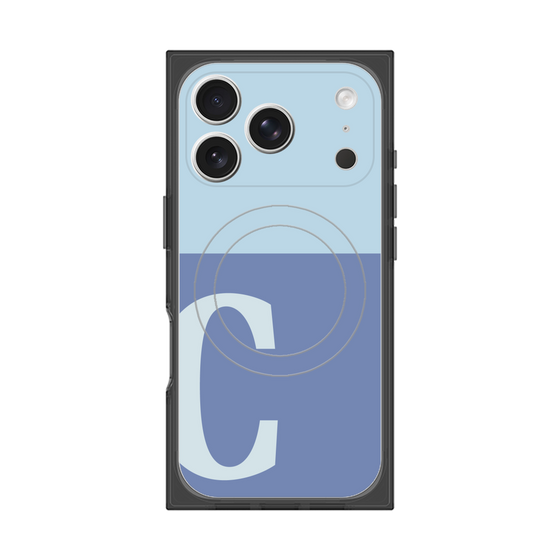 プレミアムスクエアケース with MagSafe［ オリジナル - initial two tone - C blue ］