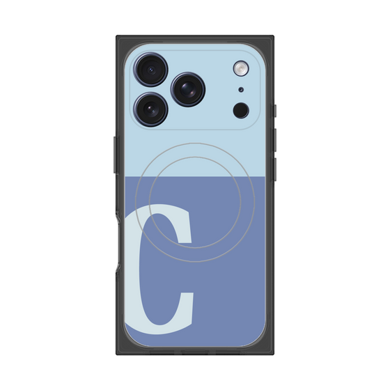 プレミアムスクエアケース with MagSafe［ オリジナル - initial two tone - C blue ］