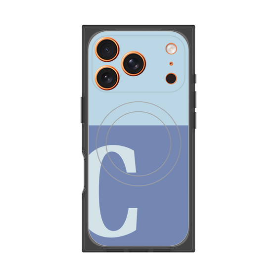 プレミアムスクエアケース with MagSafe［ オリジナル - initial two tone - C blue ］
