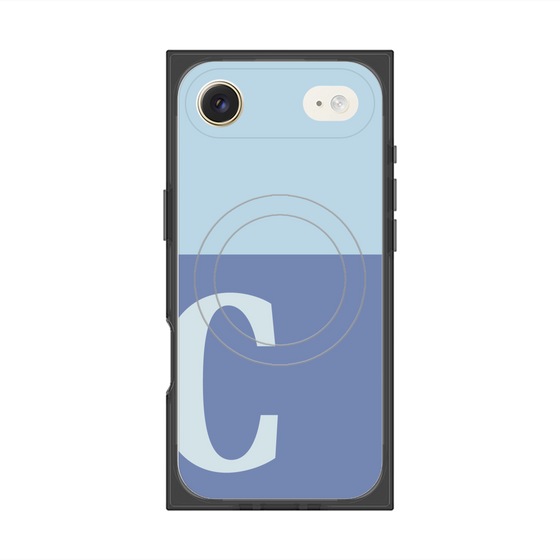 プレミアムスクエアケース with MagSafe［ オリジナル - initial two tone - C blue ］
