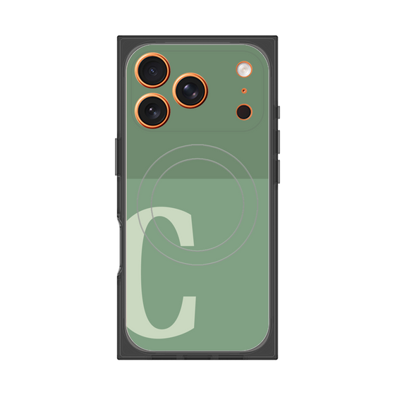 プレミアムスクエアケース with MagSafe［ オリジナル - initial two tone - C green ］