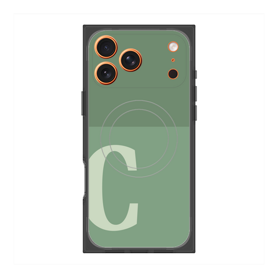 プレミアムスクエアケース with MagSafe［ オリジナル - initial two tone - C green ］