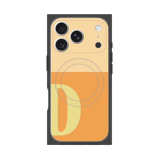 プレミアムスクエアケース with MagSafe［ オリジナル - initial two tone - D orange ］