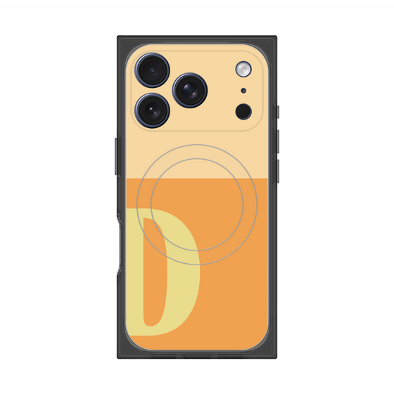 プレミアムスクエアケース with MagSafe［ オリジナル - initial two tone - D orange ］