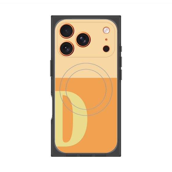 プレミアムスクエアケース with MagSafe［ オリジナル - initial two tone - D orange ］