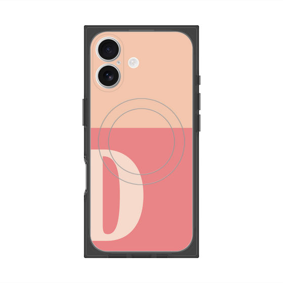 プレミアムスクエアケース with MagSafe［ オリジナル - initial two tone - D pink ］