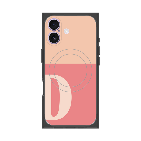 プレミアムスクエアケース with MagSafe［ オリジナル - initial two tone - D pink ］