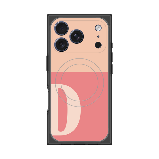 プレミアムスクエアケース with MagSafe［ オリジナル - initial two tone - D pink ］