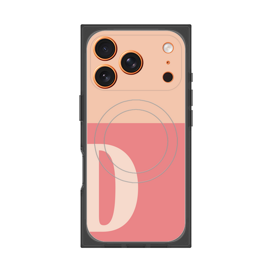 プレミアムスクエアケース with MagSafe［ オリジナル - initial two tone - D pink ］