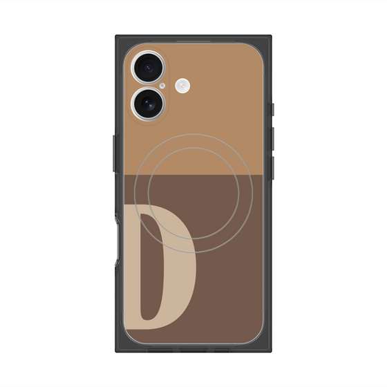 プレミアムスクエアケース with MagSafe［ オリジナル - initial two tone - D brown ］