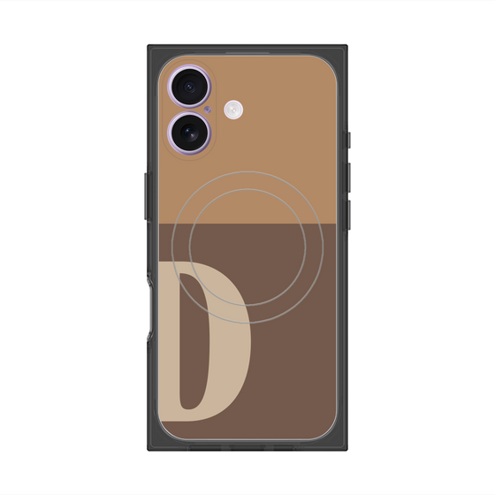 プレミアムスクエアケース with MagSafe［ オリジナル - initial two tone - D brown ］