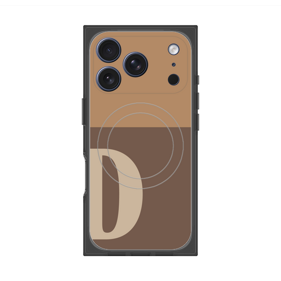 プレミアムスクエアケース with MagSafe［ オリジナル - initial two tone - D brown ］