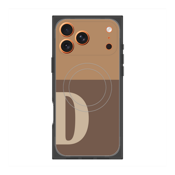 プレミアムスクエアケース with MagSafe［ オリジナル - initial two tone - D brown ］