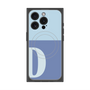 プレミアムスクエアケース with MagSafe［ オリジナル - initial two tone - D blue ］