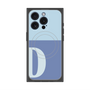 プレミアムスクエアケース with MagSafe［ オリジナル - initial two tone - D blue ］