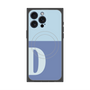 プレミアムスクエアケース with MagSafe［ オリジナル - initial two tone - D blue ］