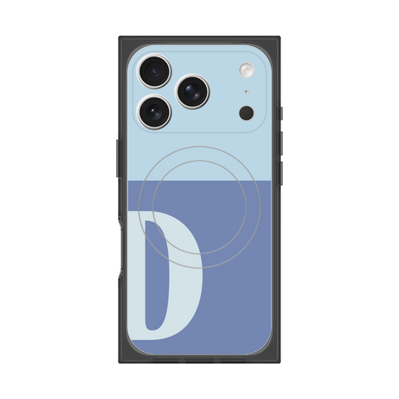 プレミアムスクエアケース with MagSafe［ オリジナル - initial two tone - D blue ］