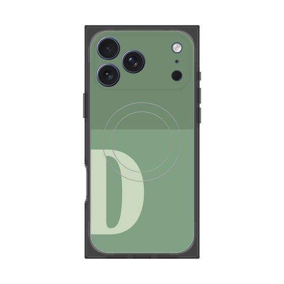 プレミアムスクエアケース with MagSafe［ オリジナル - initial two tone - D green ］