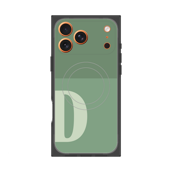 プレミアムスクエアケース with MagSafe［ オリジナル - initial two tone - D green ］