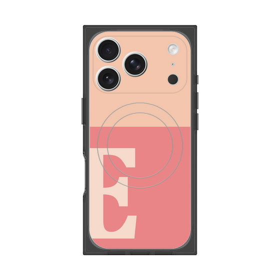 プレミアムスクエアケース with MagSafe［ オリジナル - initial two tone - E pink ］