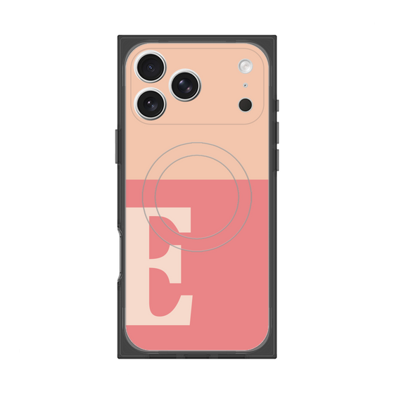 プレミアムスクエアケース with MagSafe［ オリジナル - initial two tone - E pink ］