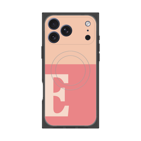 プレミアムスクエアケース with MagSafe［ オリジナル - initial two tone - E pink ］