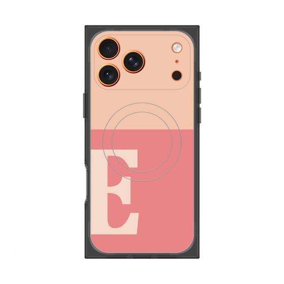 プレミアムスクエアケース with MagSafe［ オリジナル - initial two tone - E pink ］