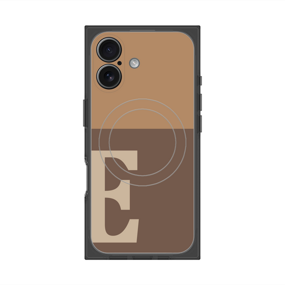 プレミアムスクエアケース with MagSafe［ オリジナル - initial two tone - E brown ］