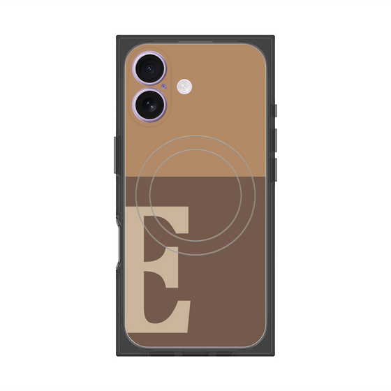 プレミアムスクエアケース with MagSafe［ オリジナル - initial two tone - E brown ］