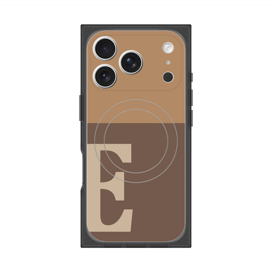 プレミアムスクエアケース with MagSafe［ オリジナル - initial two tone - E brown ］