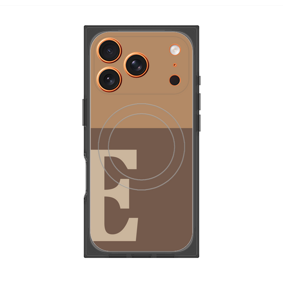 プレミアムスクエアケース with MagSafe［ オリジナル - initial two tone - E brown ］