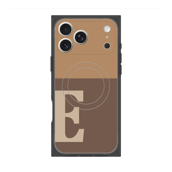 プレミアムスクエアケース with MagSafe［ オリジナル - initial two tone - E brown ］