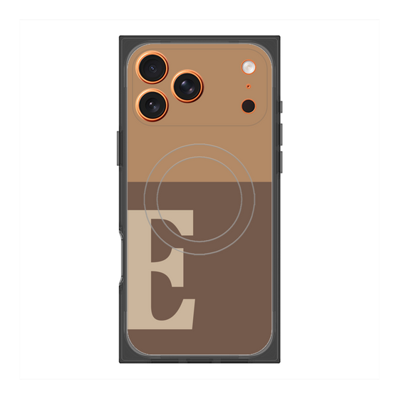 プレミアムスクエアケース with MagSafe［ オリジナル - initial two tone - E brown ］