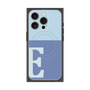 プレミアムスクエアケース with MagSafe［ オリジナル - initial two tone - E blue ］