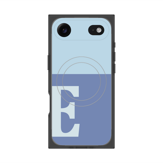 プレミアムスクエアケース with MagSafe［ オリジナル - initial two tone - E blue ］