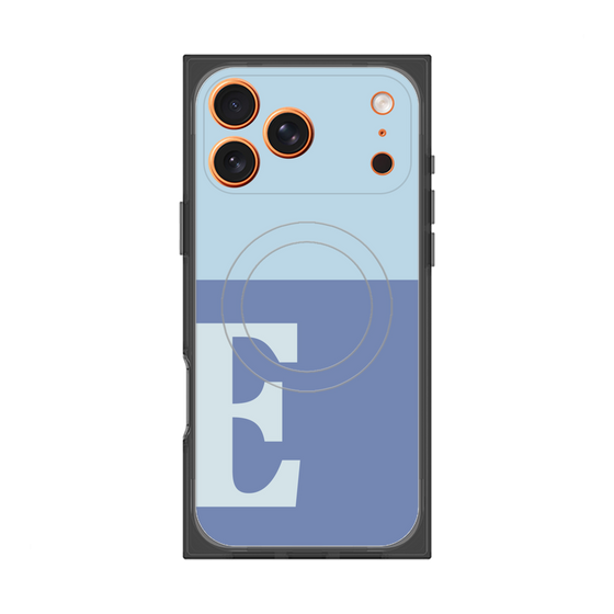 プレミアムスクエアケース with MagSafe［ オリジナル - initial two tone - E blue ］