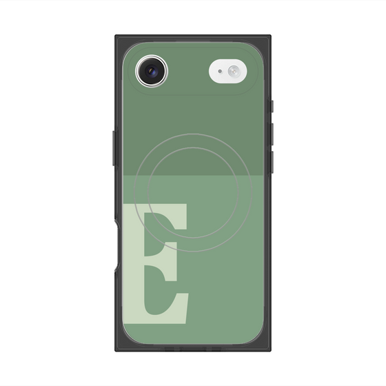 プレミアムスクエアケース with MagSafe［ オリジナル - initial two tone - E green ］