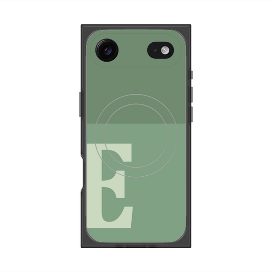プレミアムスクエアケース with MagSafe［ オリジナル - initial two tone - E green ］