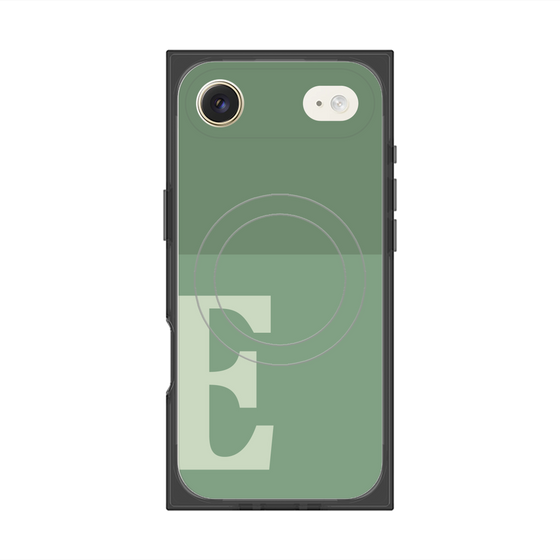 プレミアムスクエアケース with MagSafe［ オリジナル - initial two tone - E green ］
