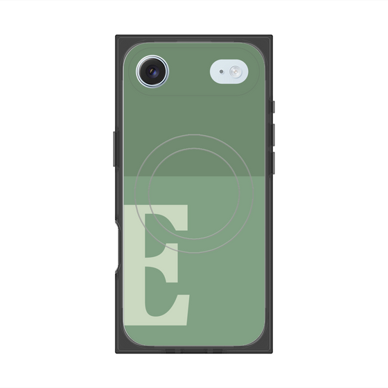 プレミアムスクエアケース with MagSafe［ オリジナル - initial two tone - E green ］