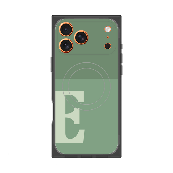 プレミアムスクエアケース with MagSafe［ オリジナル - initial two tone - E green ］