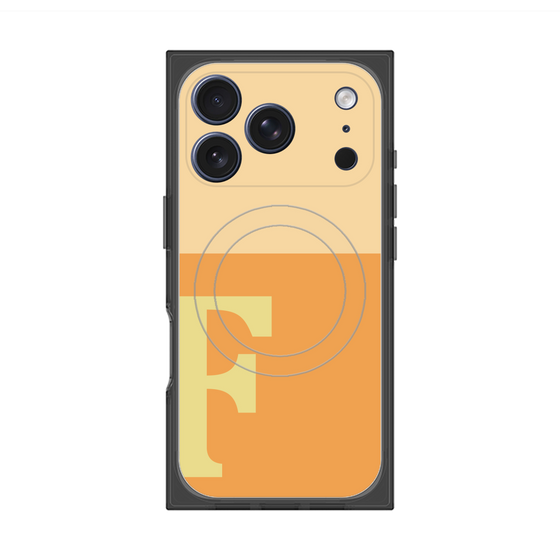 プレミアムスクエアケース with MagSafe［ オリジナル - initial two tone - F orange ］
