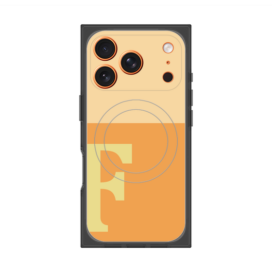 プレミアムスクエアケース with MagSafe［ オリジナル - initial two tone - F orange ］