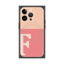 プレミアムスクエアケース with MagSafe［ オリジナル - initial two tone - F pink ］